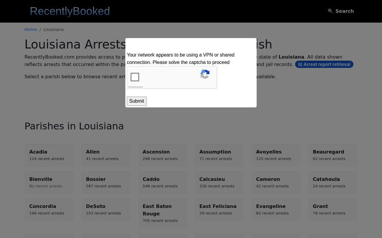 Claiborne Parish arrest news third-party Louisiana directory check